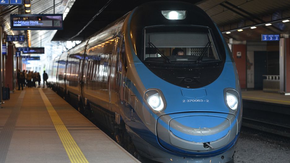 A view of a Pendolino train seen in Krakow central train station.Polish national railway operator PKP Intercity has restored the high-speed traffic. The first Pendolino trains returned to the tracks today after a two-month suspension. However, only the Krakow  Warsaw  Gdynia route is served at the moment.On Friday, May 22, 2020, Krakow, Lesser Poland Voivodeship, Poland (Photo by Artur Widak/NurPhoto via Getty Images)
