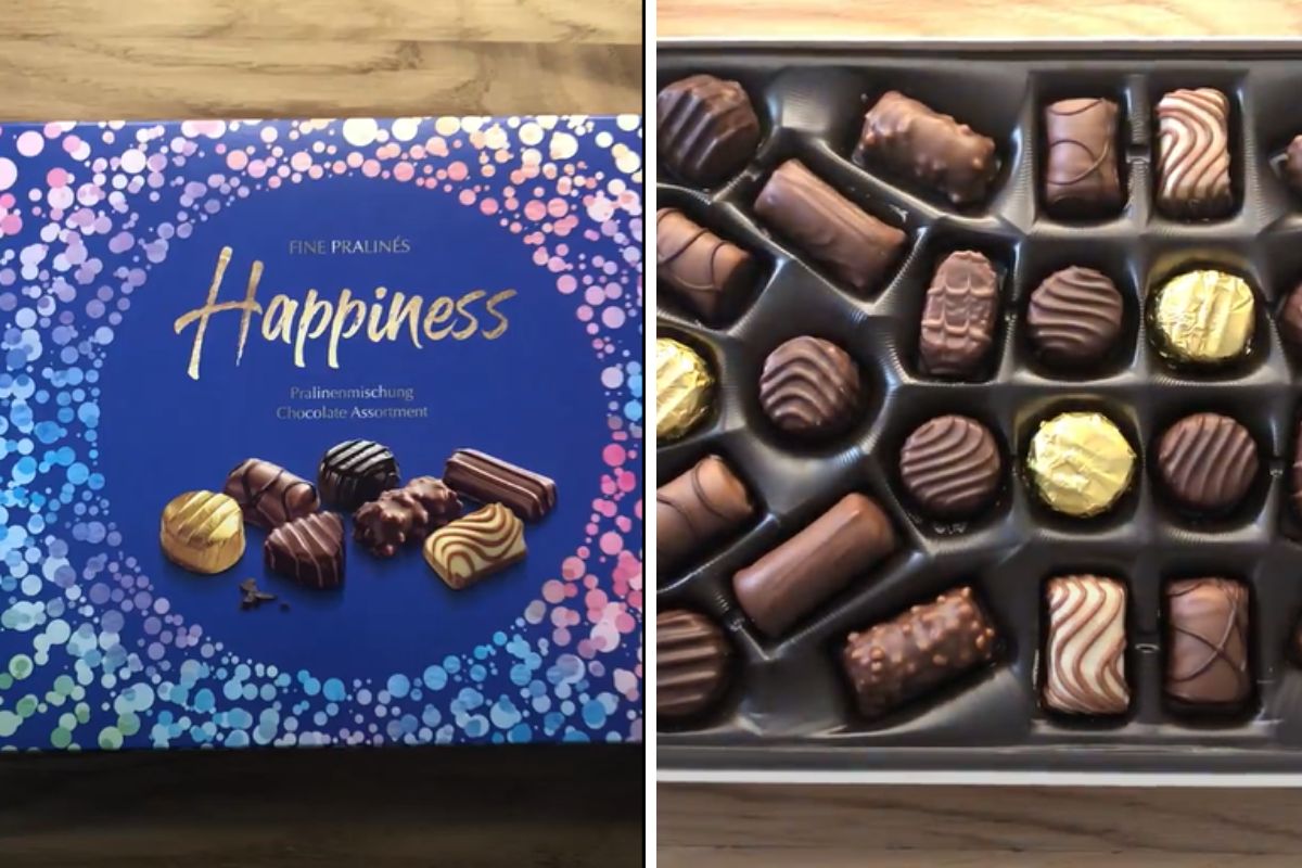 W bombonierce Happiness umieszczono naprawdę sporo czekoladek