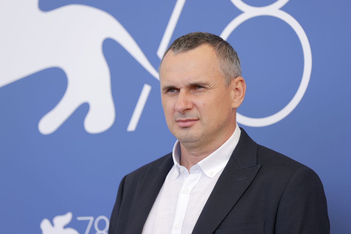 VENICE, ITALY - SEPTEMBER 10:  Director Oleh Sentsov attends the photocall of "Nosorih" during the 78th Venice International Film Festival on September 10, 2021 in Venice, Italy. (Photo by John Phillips/Getty Images)