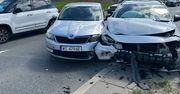 Wypadek na skrzyżowaniu Trasy Siekierkowskiej i Wału Miedzeszyńskiego