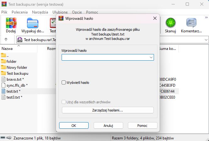 WinRAR: Jak zabezpieczyć archiwum hasłem?