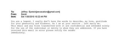 Wiadomość Sarah Ferguson do Jeffreya Epsteina 