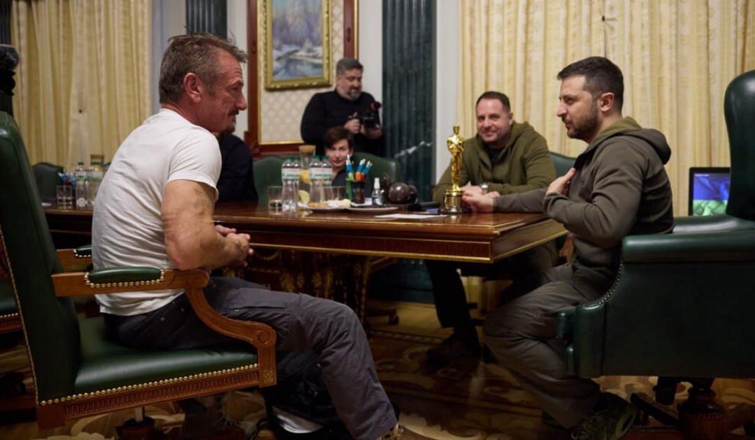 Sean Penn i Wołodymyr Zełenski 