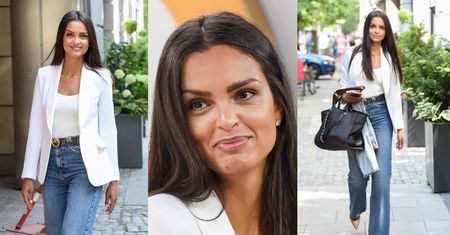 "Kobieta sukcesu" Klaudia El Dursi prezentuje wyćwiczone pozy przed studiem "Dzień Dobry TVN" (ZDJĘCIA)