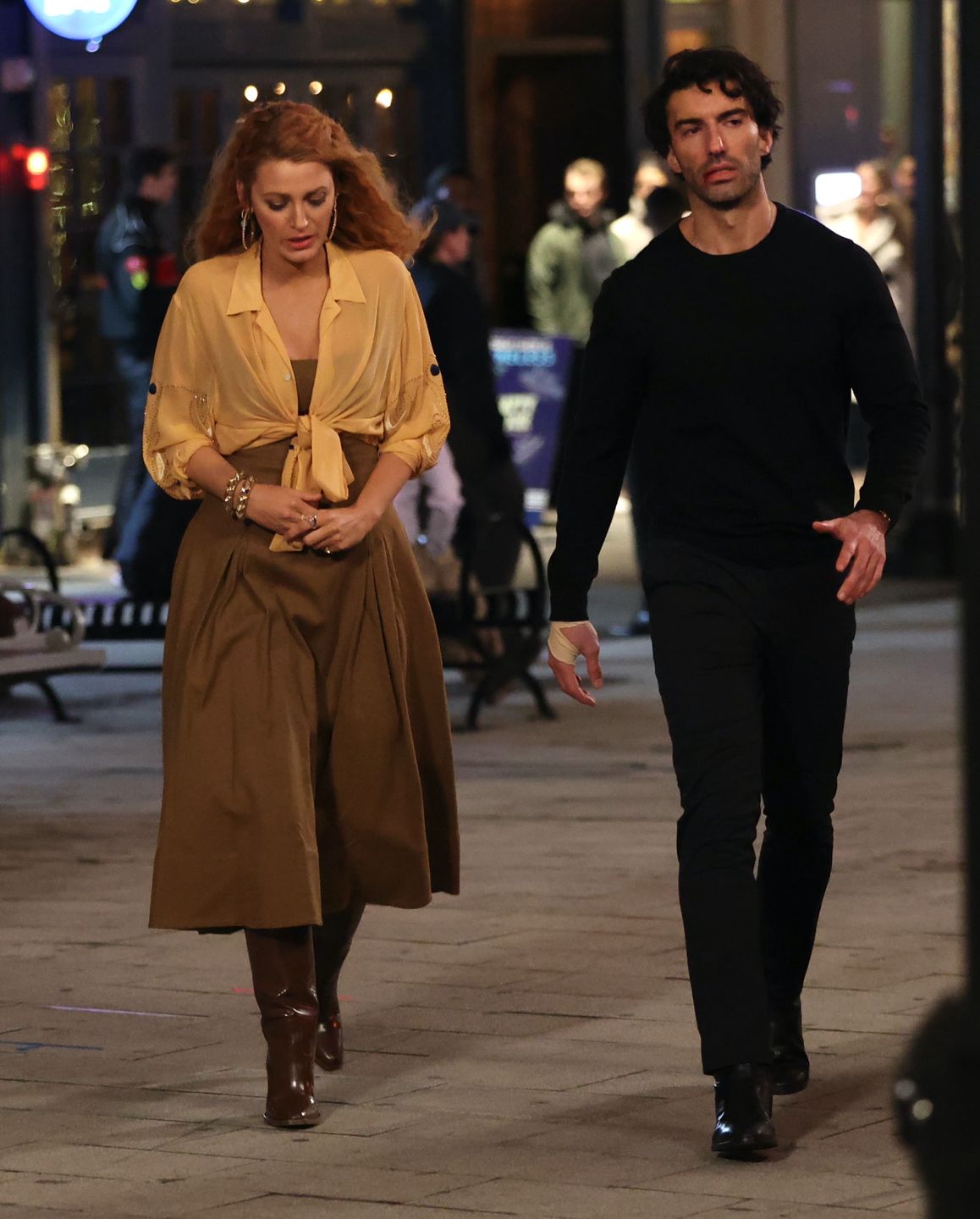 Justin Baldoni i Blake Lively na planie "It Ends With Us"