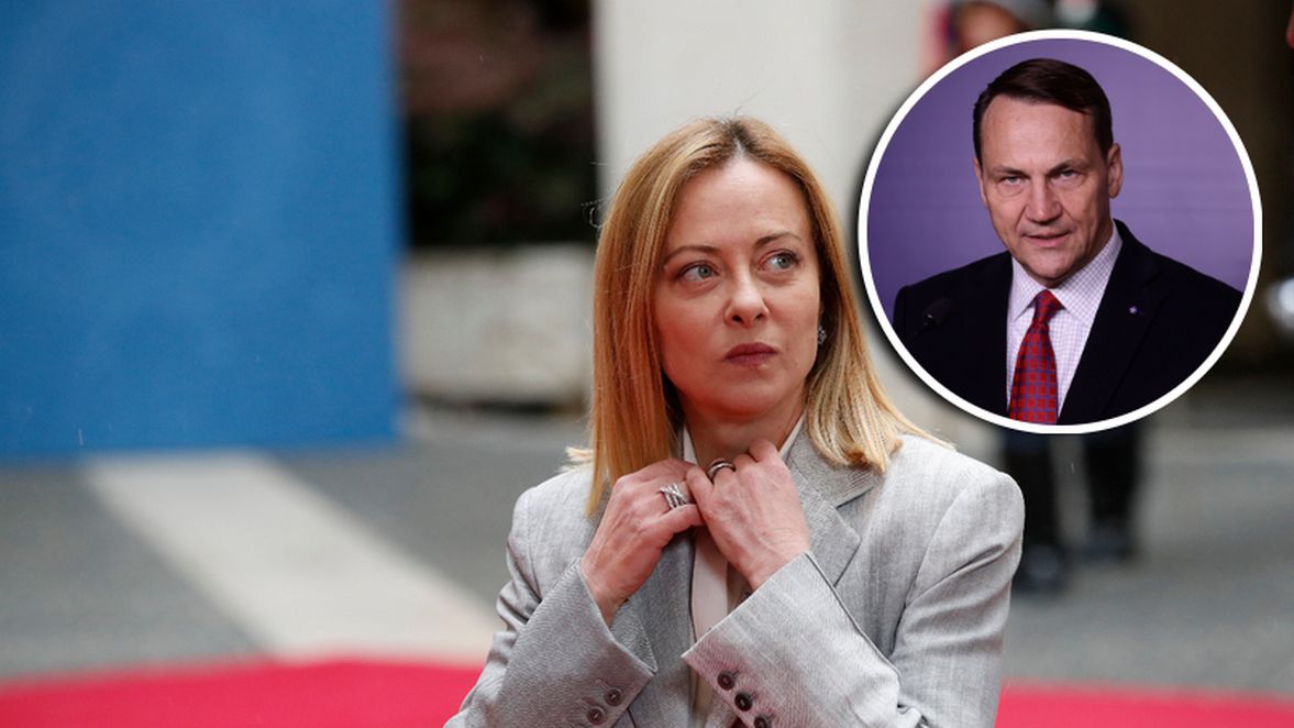 Giorgia Meloni oraz Radosław Sikorski
