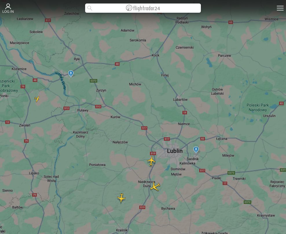 Samoloty, które latały nad Lublinem już po godz. 18.30