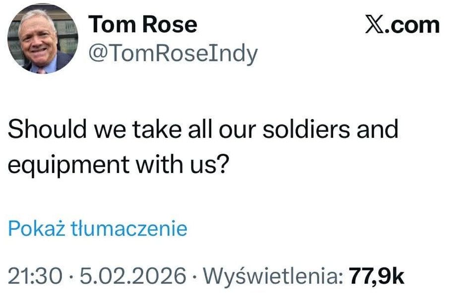 Usunięty już wpis Toma Rose'a