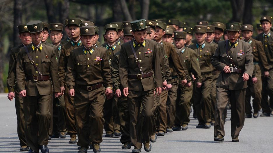 arch25
North Korean soliders march on the grounds of Mangyongdae, the birthplace of Kim Ill Sung. THESE are the pictures North Korea didn???t want you to see after one photojournalist smuggled them out of the country and was banned from ever returning. The revealing photographs show North Koreans going about their everyday lives in April 2014 but all is not as it seems. One image shows a woman sitting outside a store front but there was only an empty building inside. Other shots show people waiting at bus stops, reading train timetables and taking a stroll through a public park. The pictures were taken in Pyongyang, North Korea by freelance photojournalist Gavin John (31) from Calgary, Canada.
Gavin John / mediadrumworld.com