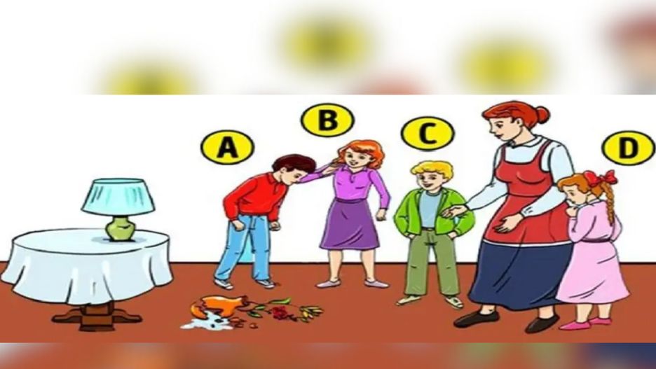 Spójrz na obrazek. Które dziecko rozbiło wazon?