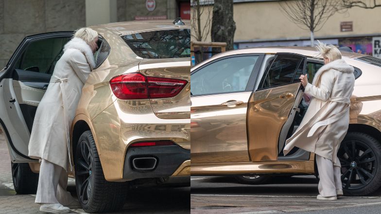 Zabiegana Lil Masti wsiada z dzieckiem do samochodu za pół miliona złotych