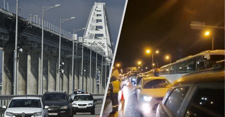 Rosjanie się przestraszyli. Gigantyczny korek na moście Krymskim