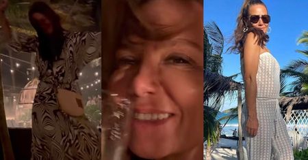 Napompowana pozytywną energią Kinga Rusin wita nowy rok dzikimi pląsami i z drinkiem w dłoni: "Trochę zabawy na plaży"