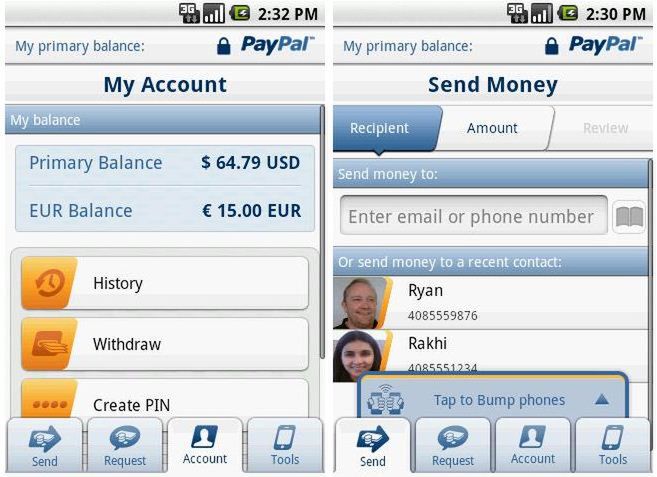 Nowy PayPal 2.0 dla Androida z usługą Bump 1