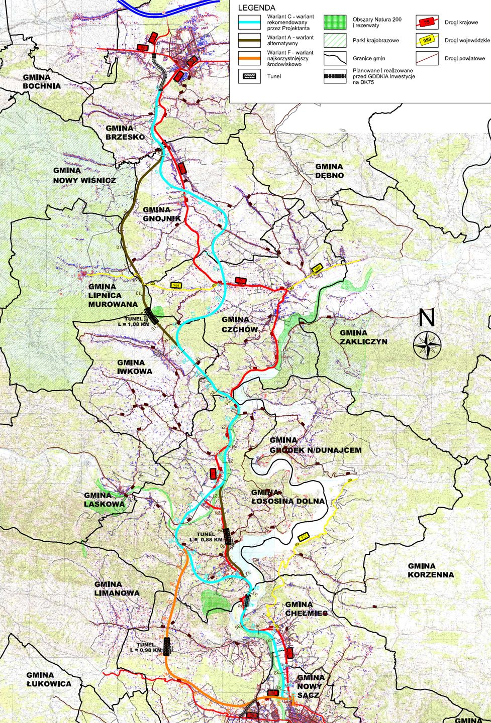 W grze jest kilka wariantów przebiegu nowej trasy