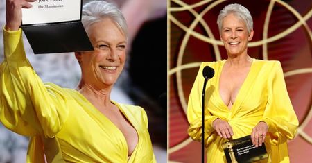 Suknia Jamie Lee Curtis ze Złotych Globów pomogła jej ODREAGOWAĆ LOCKDOWN: "Od roku chodziłam w czarnych legginsach"