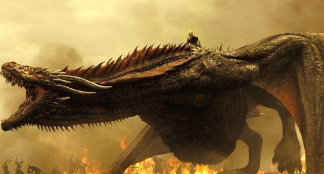 Gigantyczny smok w serialu "Gra o tron 7"
