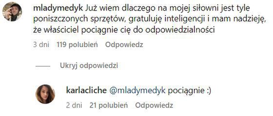 Komentarz managerki siłowni