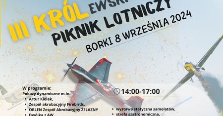 III KRÓLewski Piknik Lotniczy w Borkach. Zobacz godzinowy program