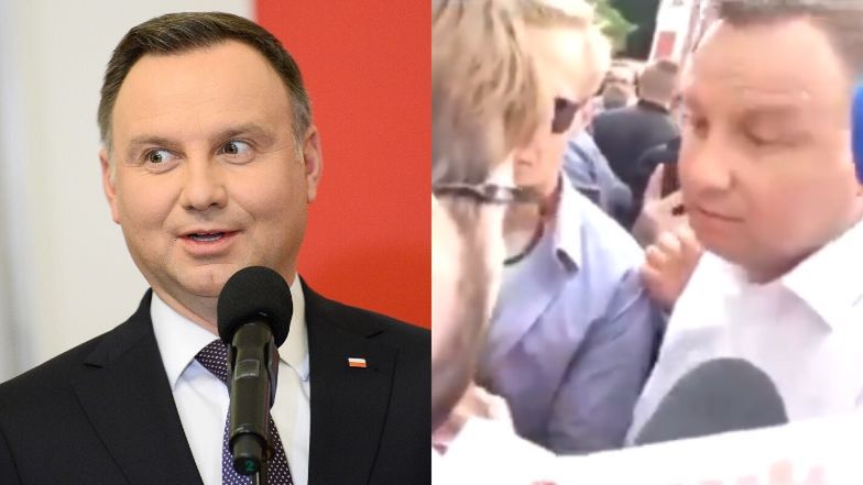 Zaskakujący incydent podczas wiecu Andrzeja Dudy