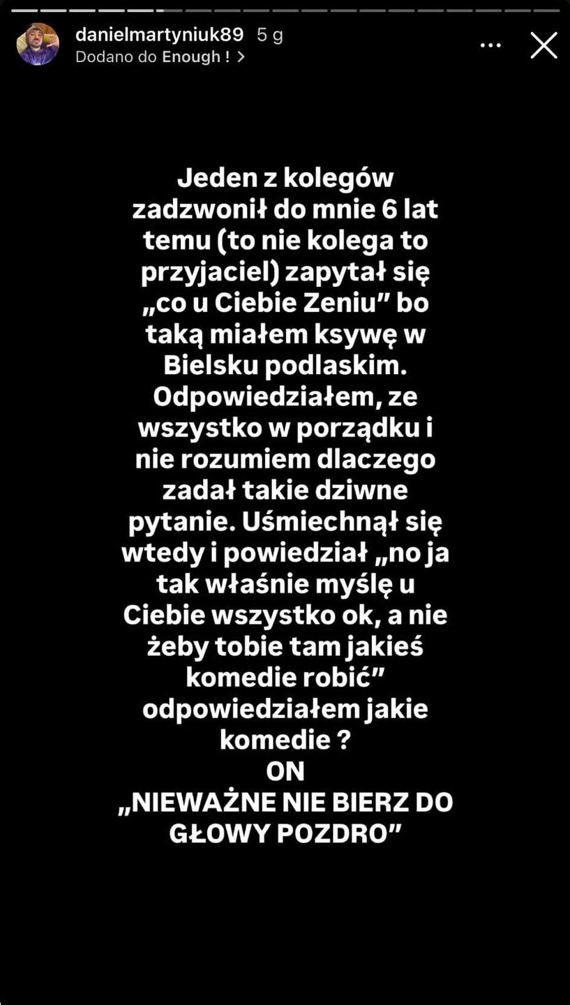 Nocne wpisy Daniela Martyniuka