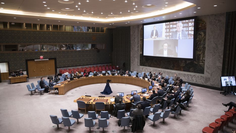 NEW YORK, NY - MARCH 14: A U.N. Security Council meeting on Ukraine issue is held at UN headquarters on March 14, 2023 in New York City. (Photo by Liao Pan/China News Service/VCG via Getty Images)