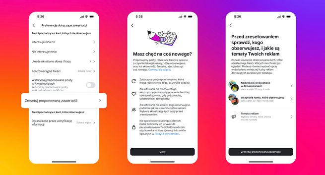 Meta pozwoli użytkownikom na reset Instagrama