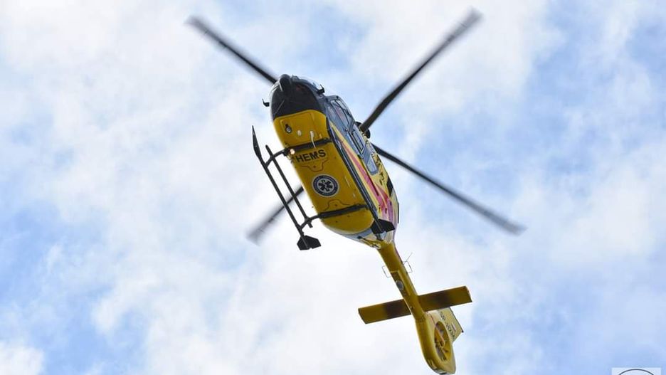 Mysłowice. Po ranną w wypadku na A4 przyleciał helikopter LPR.