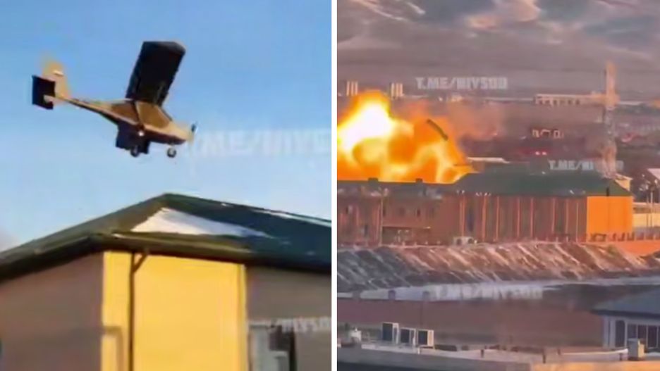 Dron kamikadze nad Groznym