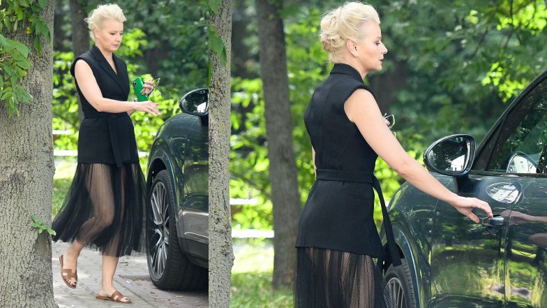 Małgorzata Kożuchowska paraduje po stolicy w odważnej stylizacji