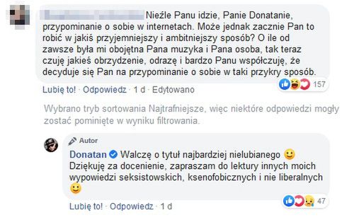 Fani oburzeni wypowiedzią Donatana