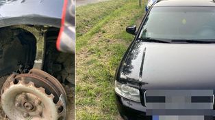 Pijany kierowca audi ucieszył się na widok policjanta. Chciał, żeby funkcjonariusz sprzedał mu koło