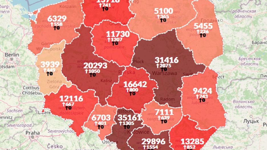 Koronawirus w Polsce. Aktualna mapa zakażeń
