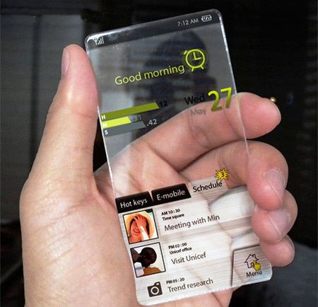 projekt koncepcyjny szklanego smartfonu (źródło:mobilewebstudio.com)