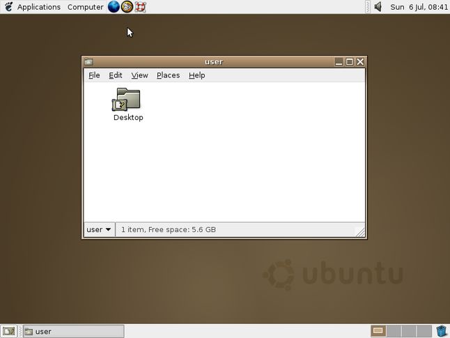 Ubuntu 4.10: skromny śmietnik w prawym dolnym rogu