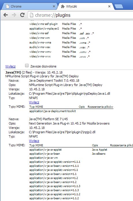 Chrome 35 na Windows: wciąż można korzystać z Javy