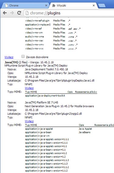 Chrome 35 na Windows: wciąż można korzystać z Javy