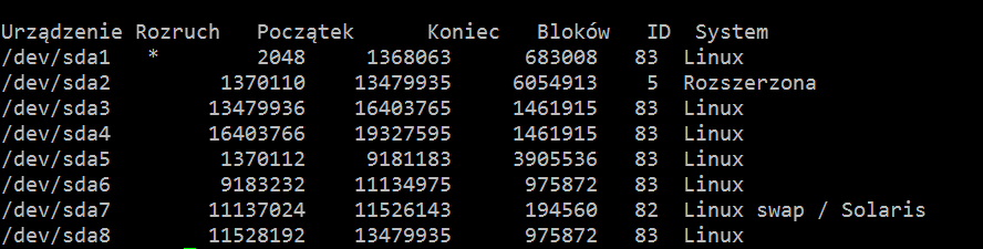 fdisk -l