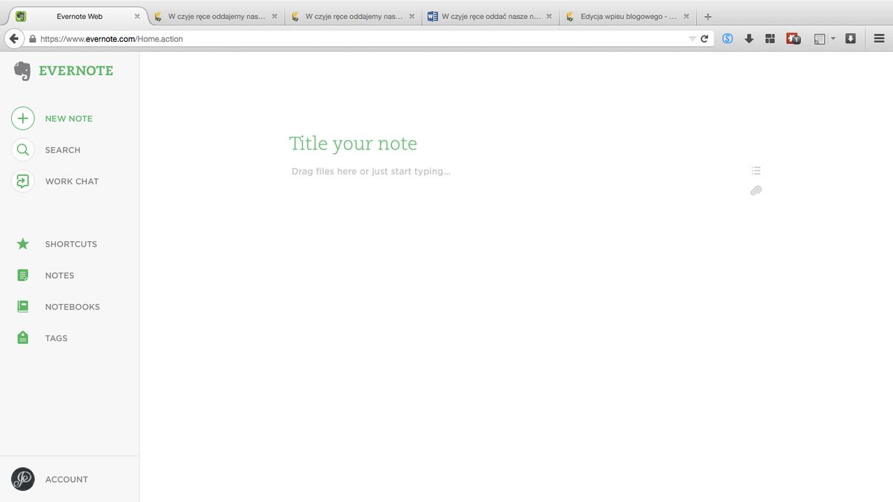 Evernote web BETA