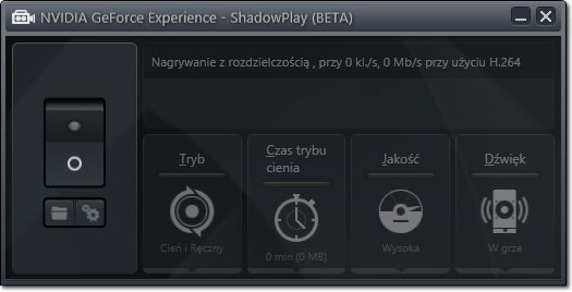 Opcje ShadowPlay