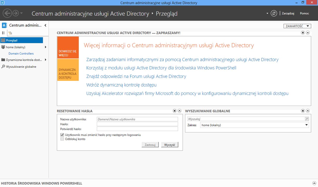 Centrum administracyjne usługi Active Directory