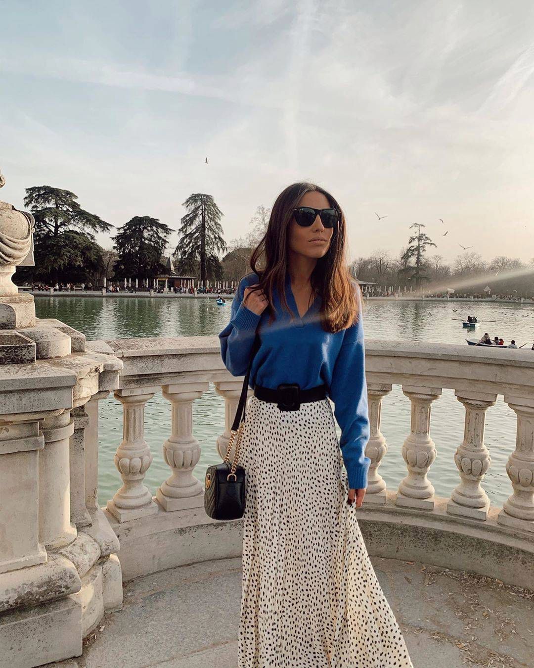 Zara spódnica w kropki i influencerka