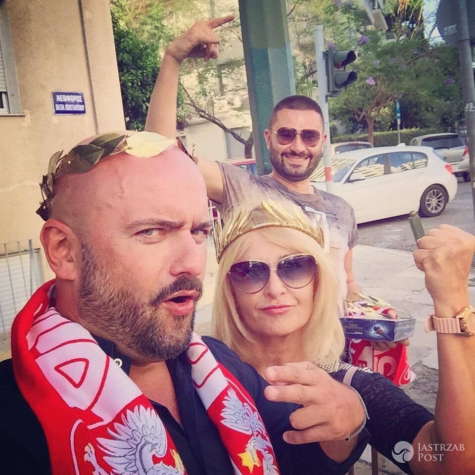 Majka Jeżowska kibicuje na meczu Polska-Ukraina EURO 2016