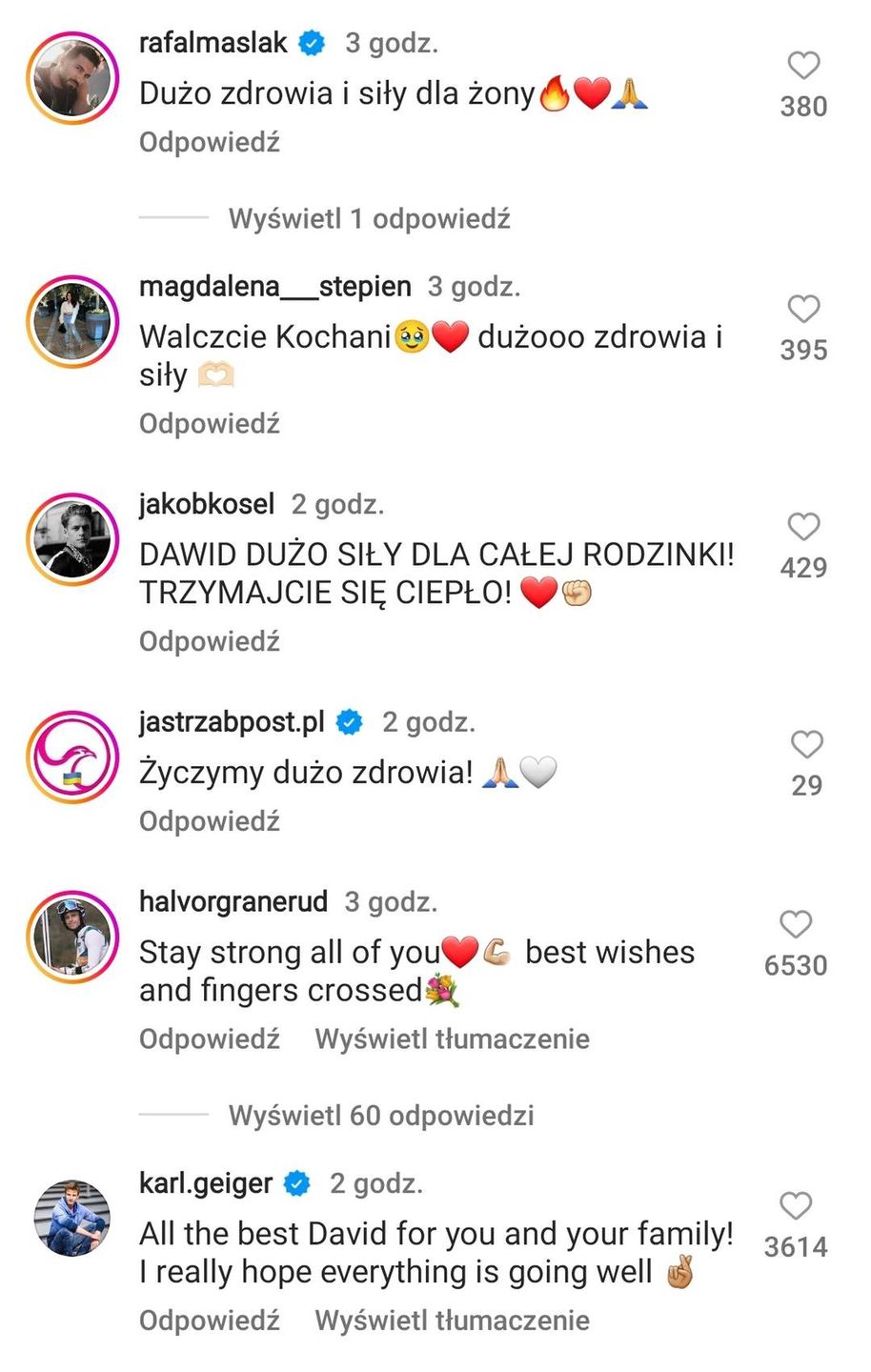 Dawid Kubacki - słowa wsparcia dla skoczka i jego żony