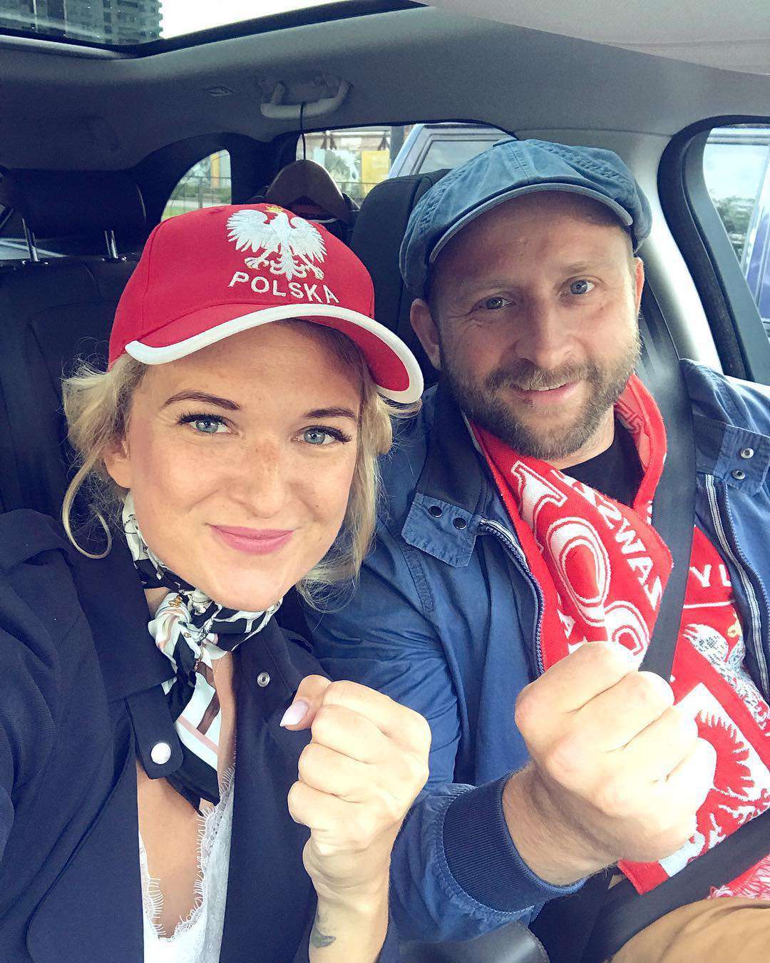 Justyna Nagłowska i Borys Szyc – mecz Polska-Kolumbia