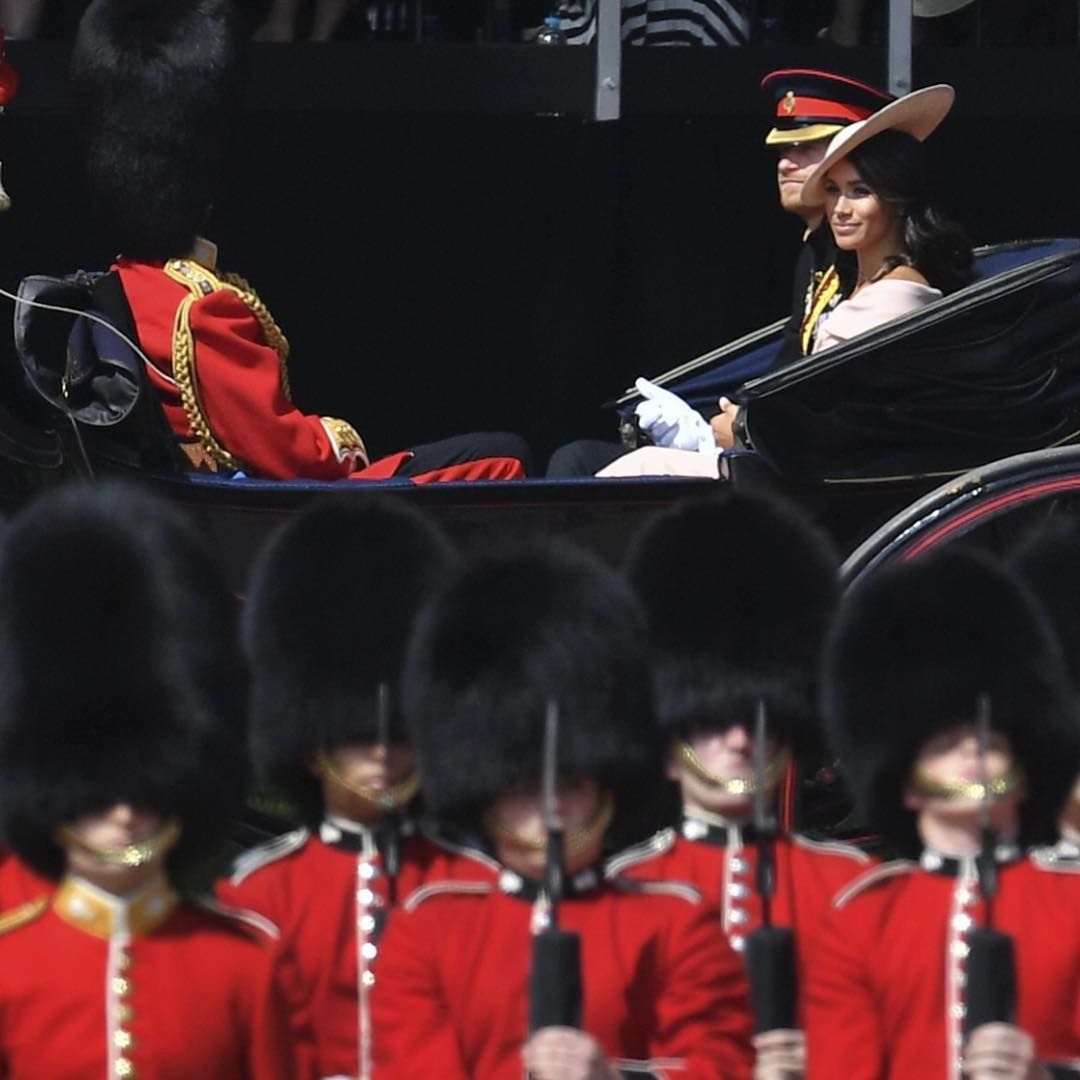 Meghan Markle i książę Harry  - Trooping the Colour 2018