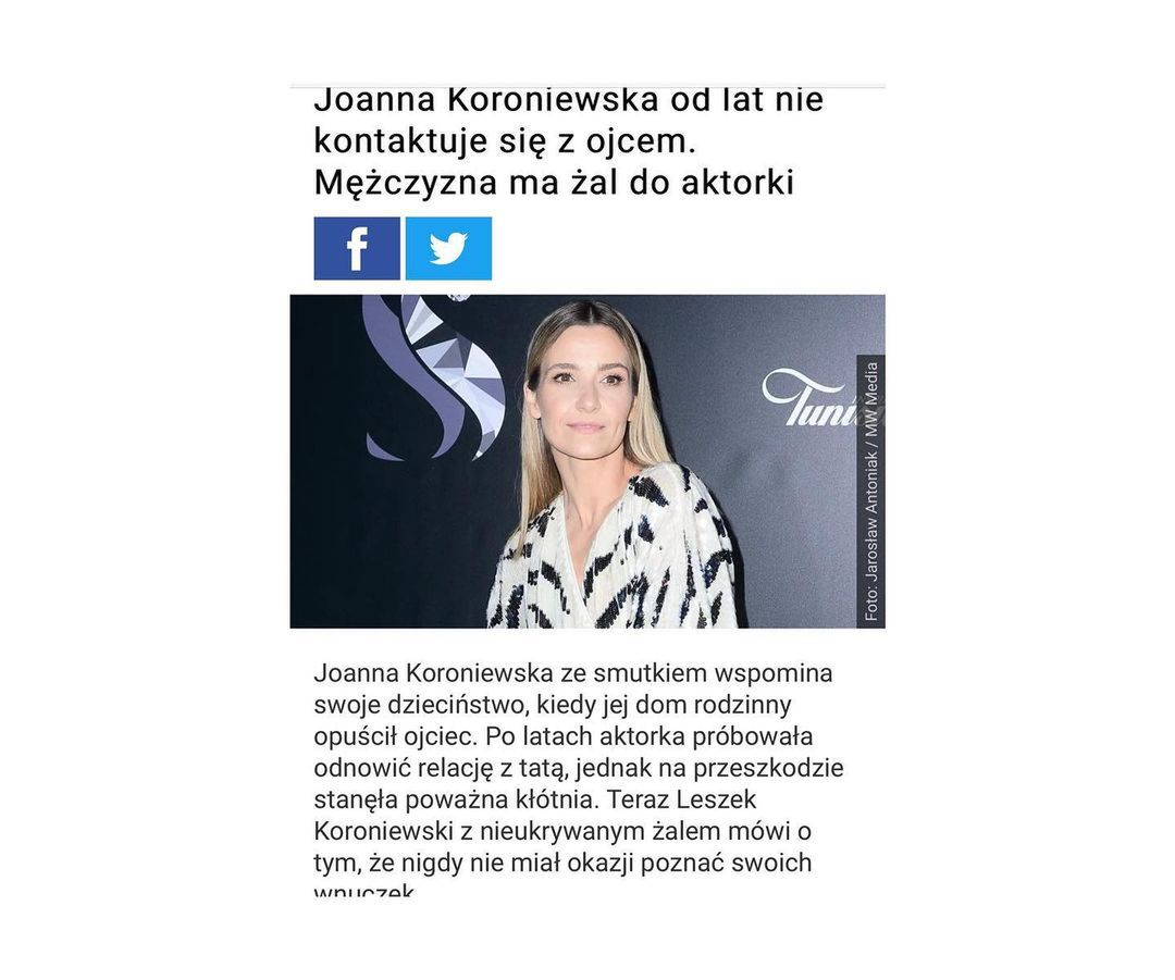 Joanna Koroniewska odpowiada na słowa ojca