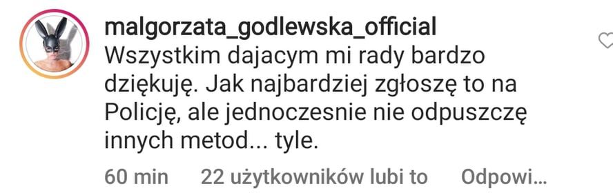 Małgorzata Godlewska uniknęła gwałtu