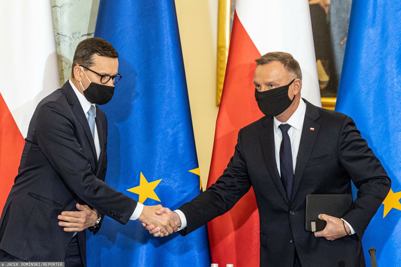 Premier Mateusz Morawiecki i prezydent Andrzej Duda 