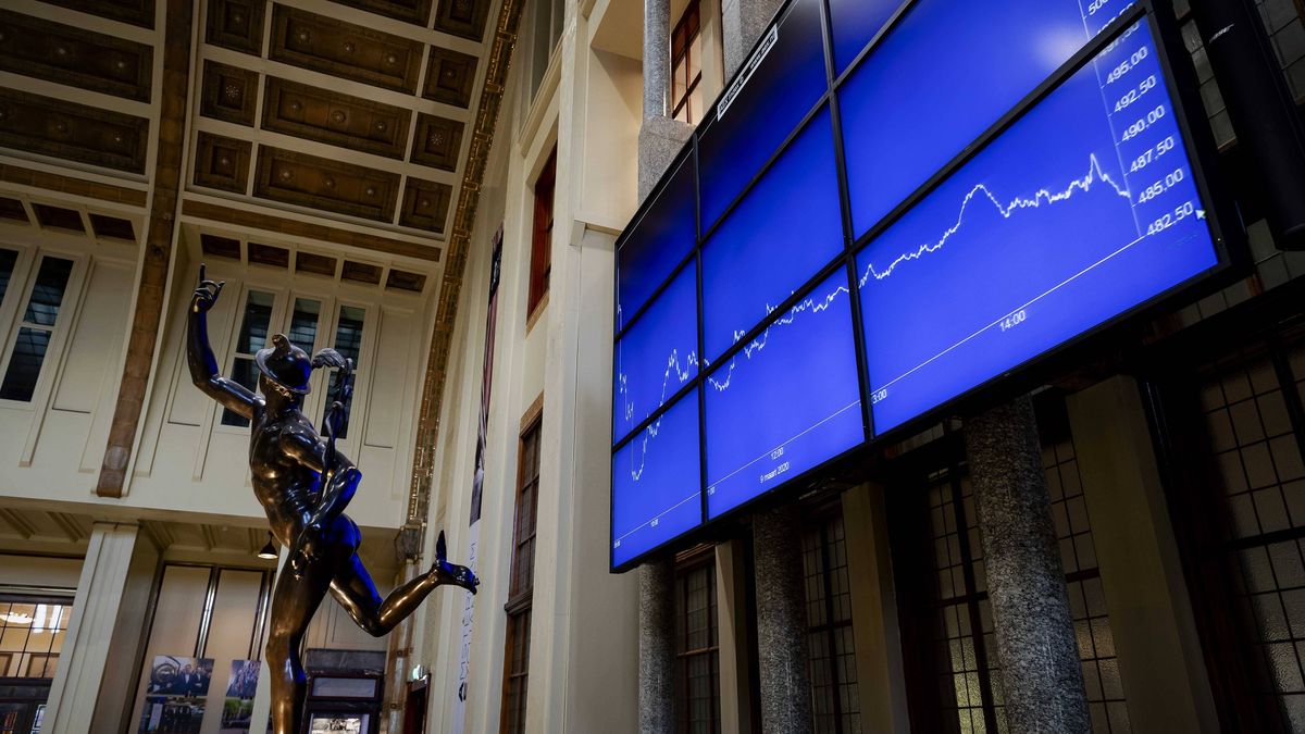 Wnętrze Euronext, giełdy w Amsterdamie 